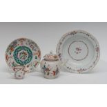 A Chinese porcelain globular tea pot and cover,
