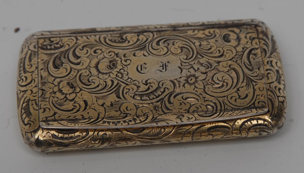 A 19th century French silver-gilt snuff box,