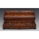 A 19th century Dutch mahogany and marquetry table bureau,