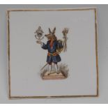 Winchester College - a 19th century English porcelain square plaque,