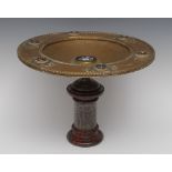 A Grand Tour pietra dura, gilt brass and marble table centre tazza,