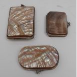 An early 20th century rounded rectangular mother-of-pearl lady's purse, hinged,