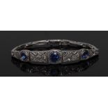 A Ceylon blue sapphire and diamond bracelet,