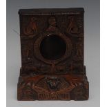 A mid 19th century oak watch stand, in the manner of The Blind Man of Glasgow,