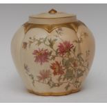 A Worcester lobed ovoid vase and inner cover,