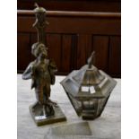 A French metal work lamp,