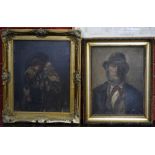 English School (late 19th century) Children oil on canvas, framed; another, Portrait Of A Gent,