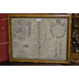 John Speed (1552-1629), a two-page map, The Countie (sic) of Nottingham [...