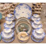 Ceramics - Devon ware Longton blue and white transfer printed part tea service,