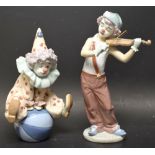 A Lladro figure, Violin Player Bohemian Melodies, 01008239; another, Having A Ball, 01005813,