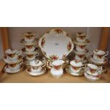 Royal Albert Old Country Roses - ten tea cups, twelve saucers, twelve tea plates, five salad plates,