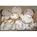 An Adderley English Rose pattern tea service for six comprising cups,