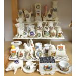Crested China - A Truck of Coal from Garforth; others, Cheshire Cat, Blackpool Tower, Lincoln Imp,