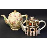 Two teapots - a Royal Crown Derby 1128 teapot;