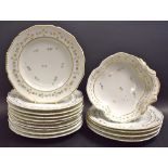 A Derby part dinner service, Chantilly Sprig, early 19th century,