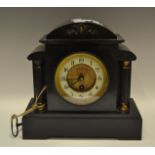 A Victorian Belge Noir mantel clock, H.