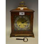 An early-20th century burr walnut carriage clock manufactured by Mappin & Webb, the 13.