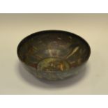 A 19th century papier mâché bowl,