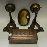 Boxes and Objects - a pair of Art Nouveau style wall lights;