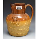 A 19th Century salt glazed slip ware jug,