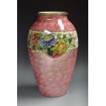 A Maling Peony Rose lustre vase