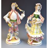 A pair of Italian porcelain figures of Sicilian peasants