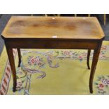 An Edwardian bleached mahogany fold over card table , satinwood inlay border, ebony stringing,