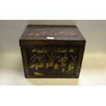 An early-19th century Chinese export lacquer box, c.