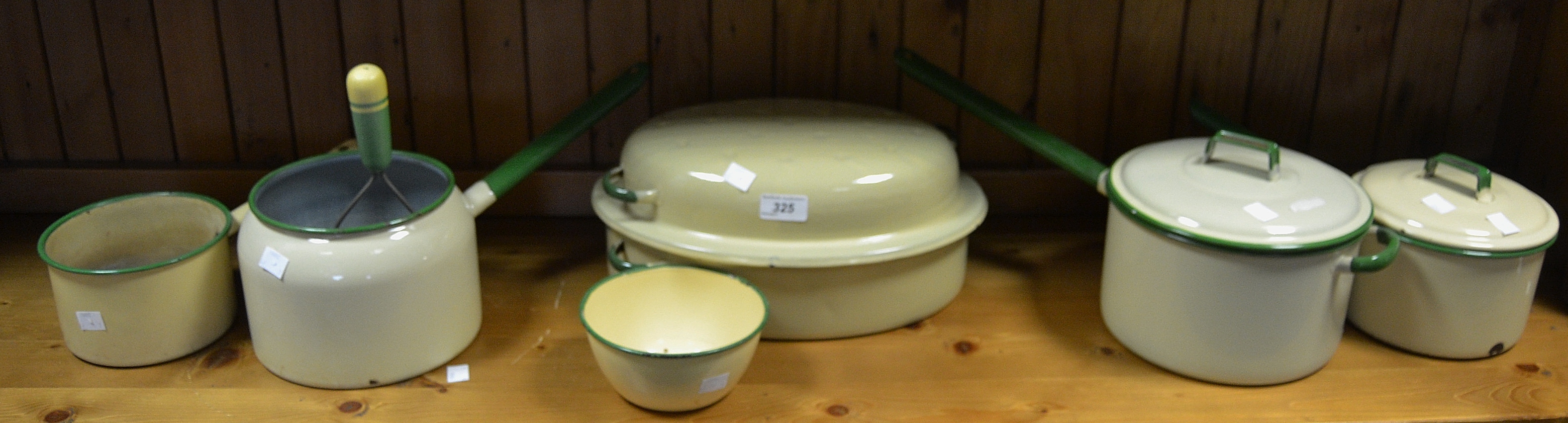 Kitchenalia - enamelware including pots,