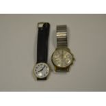 A Cortebert mechanical wristwatch, c.1960; a Swiss Emperor chronograph, steel bracelet, c.