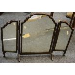 A mahogany framed tryptich dressing mirror c.