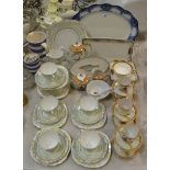 Teawares - a Royal Stafford part tea service; a Japanese eggshell tea service;