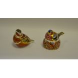 A Royal Crown Derby paperweight, Chaffinch Nesting, printed mark,