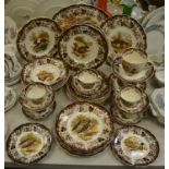 A comprehensive Palissy Game Series pattern dinner service comprising of ; meat plate,