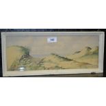 H M Hoefman Sand Dunes signed, watercolour, 13.5cm x 38.