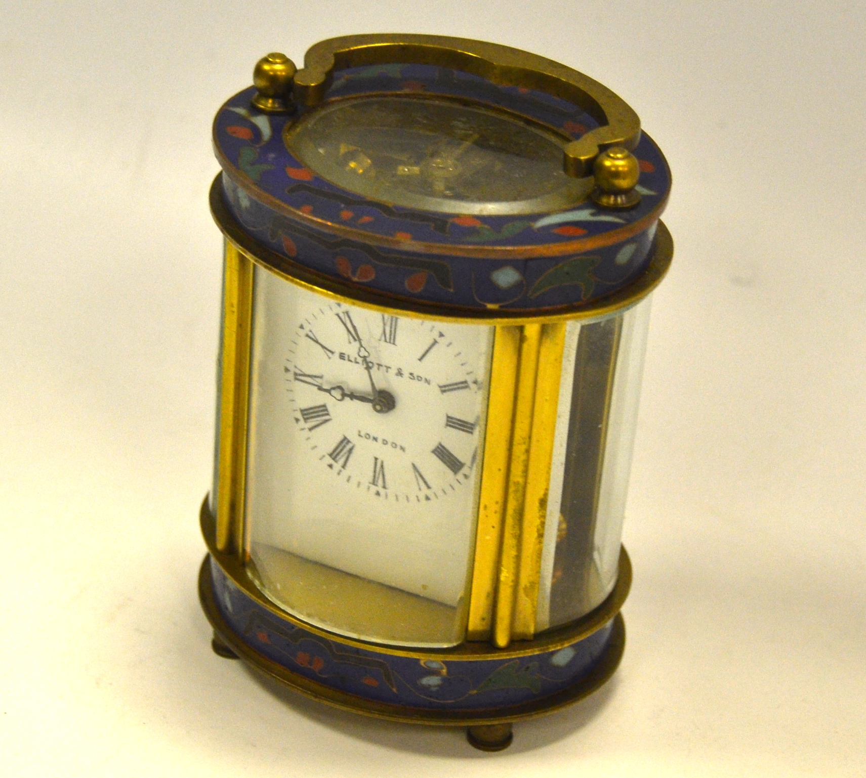 A champleve enamel carriage clock