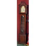 A contemporary Westminster, Germany, mahogany longcase clock, arched dial, gilt metal spandrels,
