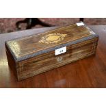 A Victorian rosewood and inlaid glove box