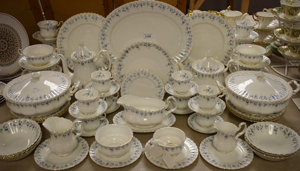 Royal Albert Memory Lane - a tea set for six comprising cups, saucers and side plates, teapot,