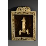 A 19th century French bone devotional icon or plaque,