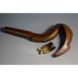 A 19th century fruitwood clay pipe case, quite plain, brass hinged,