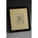 A 19th century armorial bookplate/ex-libris, of Edward Barnett, copper engraving, 8.5cm x 6.