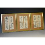 A set of twelve Victorian cartoon playing cards, as caricatural society figures,