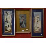 Spanish school (mid 20th century) A Pair; White-washed Houses indistinctly signed, watercolours,