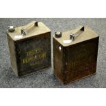 Two vintage two gallon storage cans inscribed Insect Repellent.