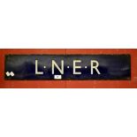 Railway Interest - a rectangular blue and white LNER enamel sign,