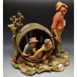 A Capodimonte figural group, Tom Sawyer and Friends,