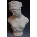 A 19th century style marble bust, of a classical beauty,