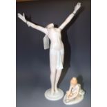 An Austrian porcelain figure of an Art Deco female nude dancer;