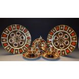 Royal Crown Derby 1128 pattern - two 27cm plates, one first quality,